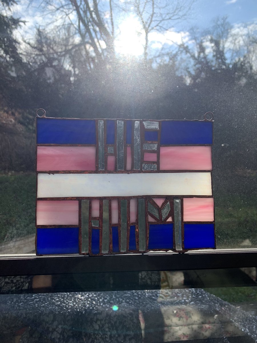 irisrynolson's tweet photo. Finished my first #stainedglass piece this weekend for a #secretsnowman gift. #transgender #genderfluid https://t.co/1JjjUX2bWA