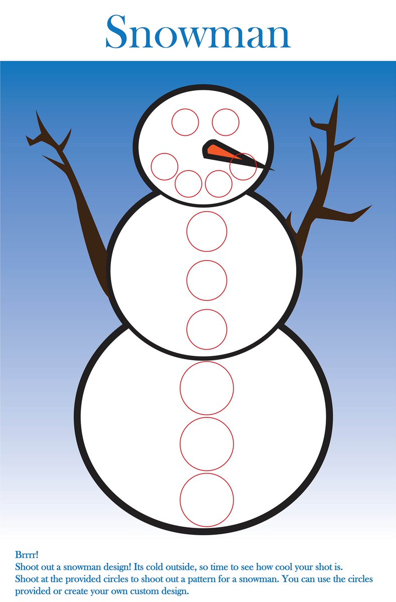 FlintRiverRange's tweet photo. Time to blow off some winter blues with this fun holiday shoot! Shooters can stop in anytime from December 1st - December 23rd, and purchase the snowman target for $2.00. The course of fire is 15 rounds in 90 seconds at 12 yards. The top three highest scores will win a gift card! https://t.co/KOw6u1B6aE