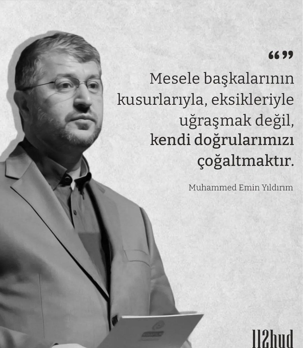 'Mesele başkalarının kusurlarıyla, eksikleriyle uğraşmak değil, kendi doğrularımızı çoğaltmaktır.'
#MuhammedEminYıldırım 
@m_eminyildirim