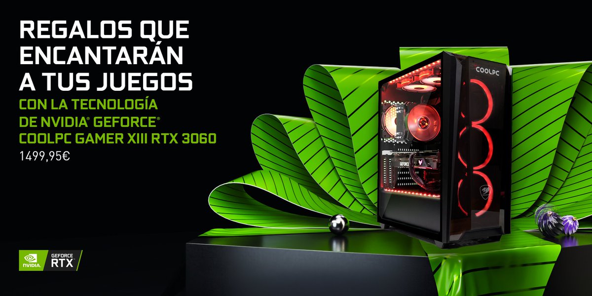 NVIDIAGeForceES's tweet photo. Si buscas un PC gaming, no te pierdas esta oferta en @COOLMODcom, su CoolPC Gamer XIII con RTX 3060 está en oferta por 1499,95 euros.

👉 https://t.co/6wuZEHiLmw https://t.co/ozyedbjuFG