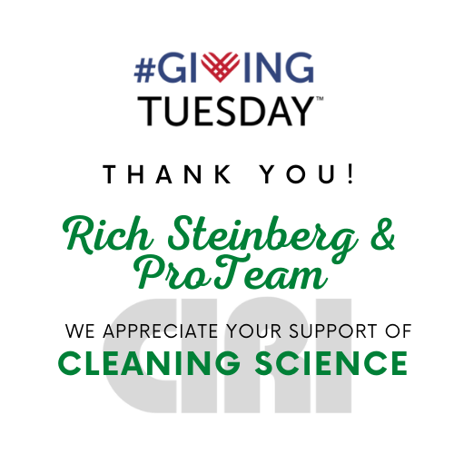 CIRISCIENCE's tweet photo. A huge THANK YOU to Rich Steinberg and the team at @ProTeamVacuums for your support of #cleaningscience on this #GivingTuesday! We couldn't be more appreciative! https://t.co/2mwWJiDykK