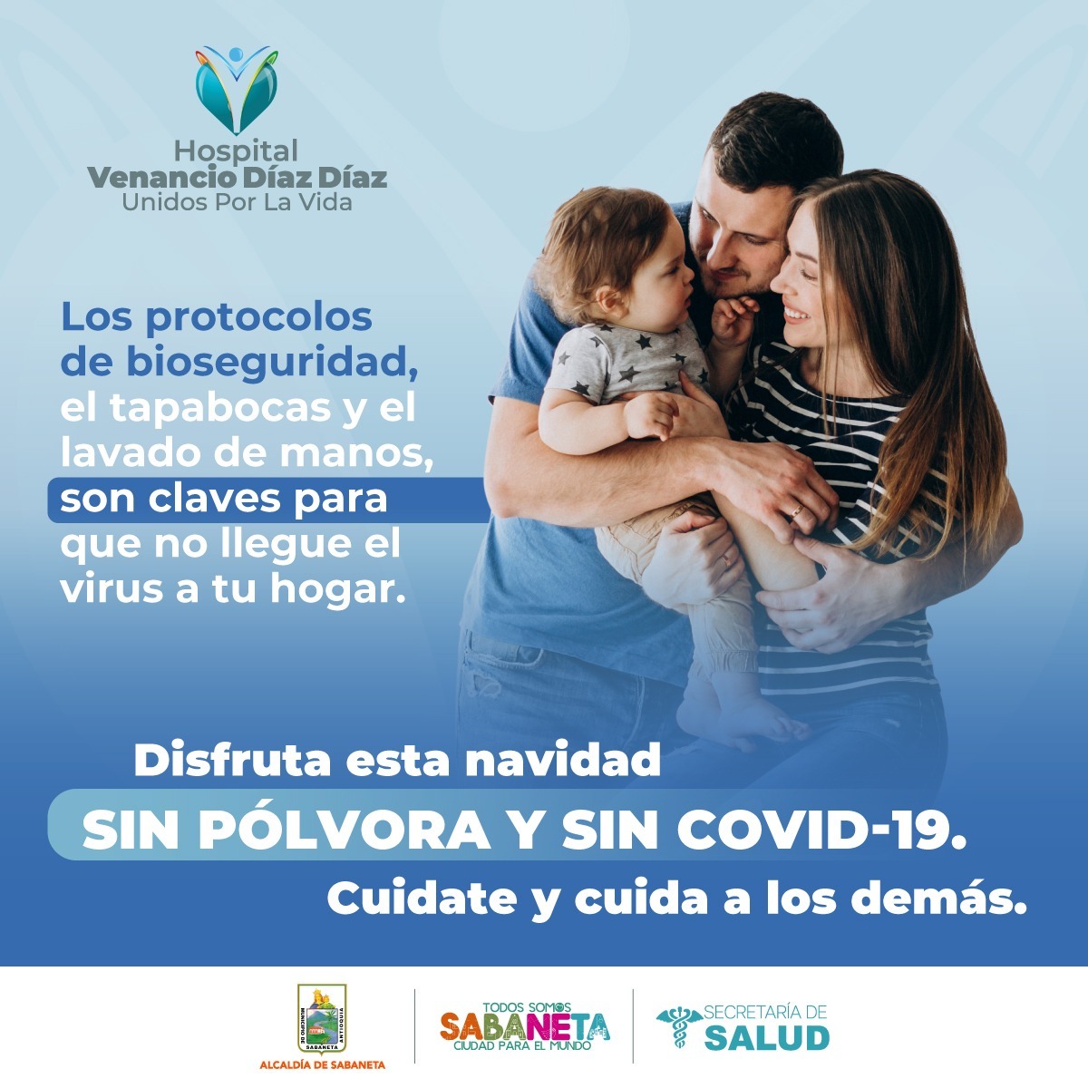 DiazHospital's tweet photo. No olvides que el Covid-19 sigue entre nosotros. Continúa con los protocolos de bioseguridad, para que el virus no te dañe esta Navidad. 🎄😷

#UNIDOSPORLAVIDA 💙 https://t.co/kQRAZa8kHn
