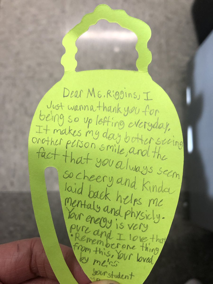 Rigginsbraves's tweet photo. This week my freshman are writing notes and this one got me😭. Just an end of semester reminder you never know who you are making a difference for 💙 https://t.co/pJNJgchDqg
