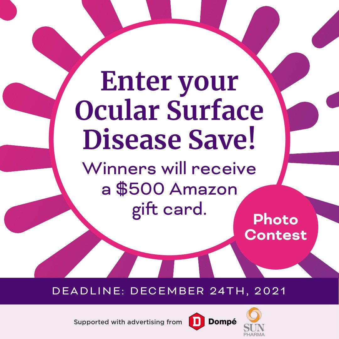 Looking forward to selecting your best NK and/or OSD photos!  Submit your photos at this link! bit.ly/3I9r9e4                                                 #dryeye #neurotrophickeratitis #optometry <a href="/ModOptometry/">Modern Optometry</a> <a href="/CRSToday/">Cataract & Refractive Surgery Today</a> @MillennialEYE