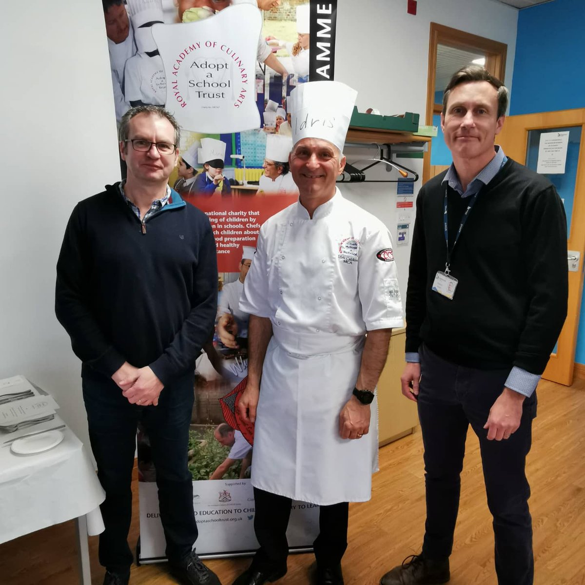 jsyhospitality's tweet photo. Adopt a School is coming to Jersey, so cool to have #idriscaldora sharing his passion for teaching the culinary art to our local kids @Highlands_JSY @LesQuennevaisSc @lesrocquiers @Longueville @grandjersey #adoptaschool #jerseyhospitality https://t.co/gbQeMdscBM