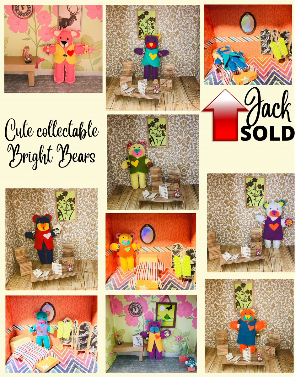 ACanvasaDay's tweet image. Check out my collectable 'bright bears'! Each bear comes with its own talisman, its own bear sized name bracelet and its own personality! Wonderful stocking filler or thank you gift! 
Etsy.com/uk/shop/ACanva…

#QueenOf #SBS #smartsocial #beargift #handmadebears