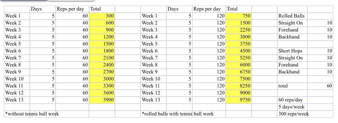 coachMarino11's tweet photo. See chart below by @kristinhallam. If an athlete did 60 extra reps/day, 5 days/wk, throughout a 13 week fall semester, they would do 3900 extra reps in the semester. 120 extra reps/day 5 days/wk=9750 extra reps! 9750 reps more than the average person! Extra reps matter! 🤯 #OwnIt https://t.co/O9ZskiKRrg