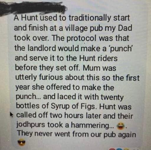 NicABR's tweet photo. Just seen this on FB and it made me belly laugh! 🤣😂🤣😂

#Punch #FoxHunting #JustDeserts #SyrupOfFigs #LoveFoxes #HandsOffOurWildLife https://t.co/lOwNXe0fOD