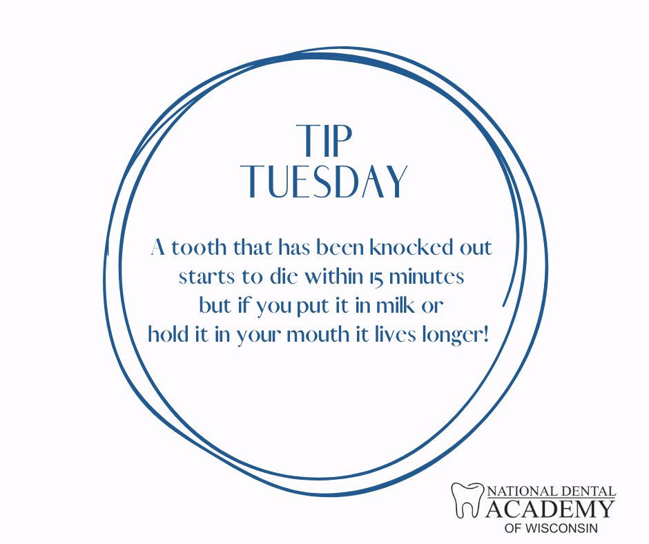 NDATeamWI's tweet photo. Here's a little Tuesday Tooth Tip! 

#dentalassistant #dentistry #toothlife #nationaldentalacademy https://t.co/GTyhBJL0Fc