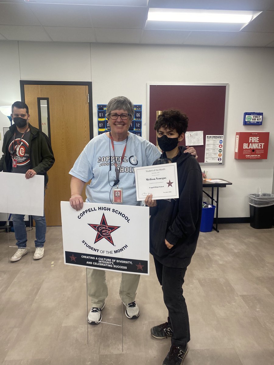 Alissaag02's tweet photo. Big congrats to our ⁦@CoppellHigh⁩ Student of the Month for November Mel Venegas!!! https://t.co/vSwyjjl1Ke