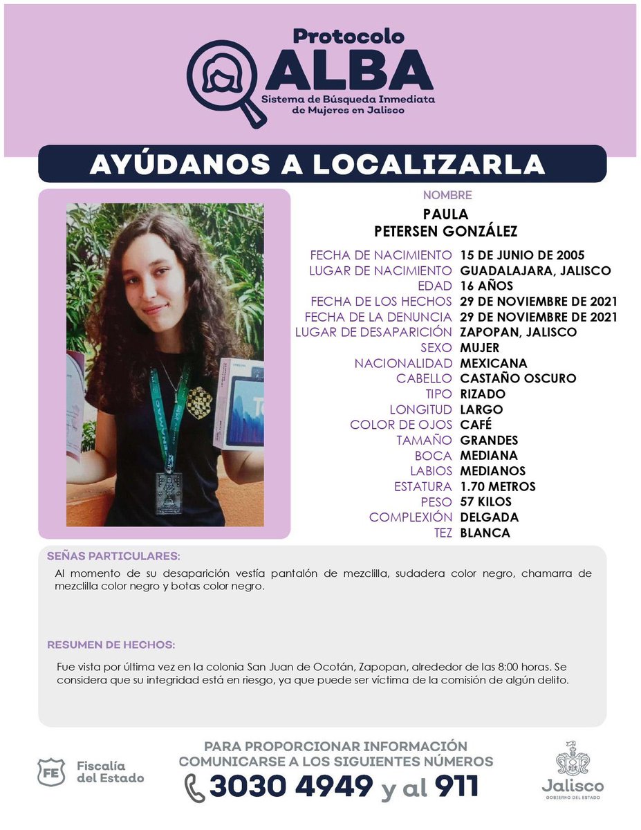 Los40Gdl's tweet photo. Ayúdenos a encontrar a Paula. https://t.co/J3vkGzxtf4