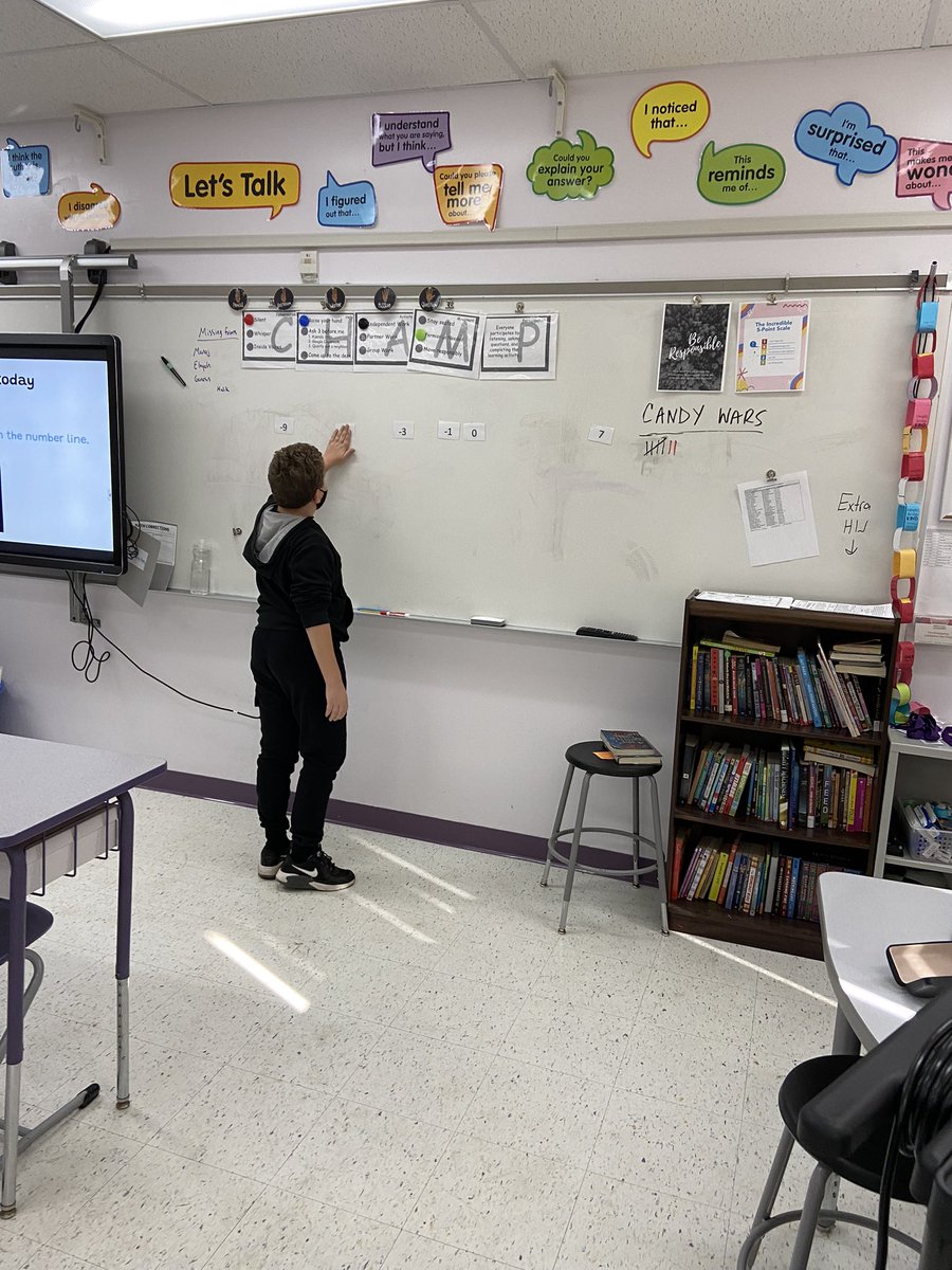 MrsBrownSWL's tweet photo. Students on Team Amazon started math class today using their knowledge of integers to create a visual number line! They did awesome! #wrmswolves https://t.co/2EthH6xbwy