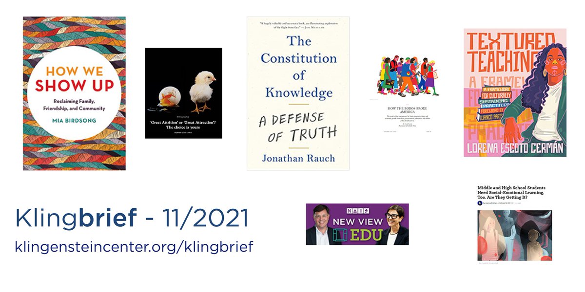 Klingbriefer's tweet photo. The last Klingbrief of 2021 is here! Featuring #HowWeShowUp by @miabirdsong,  #TexturedTeaching by @nenagerman,  and Episode 8 of #NewViewEDU #podcast from @NAISnetwork with @PokeTheEdBox &amp;  @lisakaysolomon interviewing @jlythcotthaims. 

Full issue at https://t.co/cMheFaiBi2 https://t.co/jrxd2KASoj