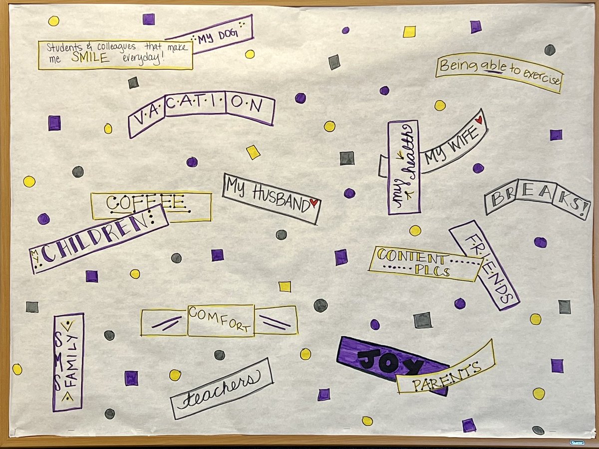 degroote44's tweet photo. The #SMSWaukee hallway bulletin boards got a makeover this week! @BreneBrown is spot on with there is no joy without gratitude. What would you fill your gratitude jar with? #choosejoy #gratitude #waukthetalk #givelove https://t.co/zqCT2gxOl4