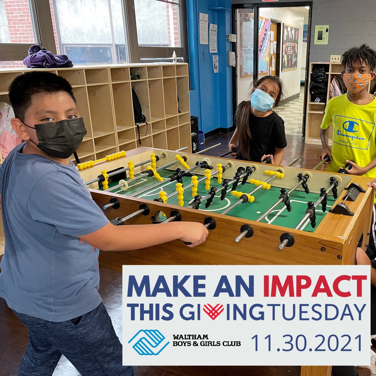 Waltham Boys & Girls Club (@walthambgc) on Twitter photo Today is #GivingTuesday, a unique time to make a difference in the lives of our local youth.
THANK YOU to the many supporters who have already donated today!
Want to join fellow <a href="/Walthambgc/">Waltham Boys & Girls Club</a> supporters this #GivingTuesday?
Make a donation today! classy.org/campaign/2021-… Today is #GivingTuesday, a unique time to make a difference in the lives of our local youth.
THANK YOU to the many supporters who have already donated today!
Want to join fellow <a href="/Walthambgc/">Waltham Boys & Girls Club</a> supporters this #GivingTuesday?
Make a donation today! classy.org/campaign/2021-…