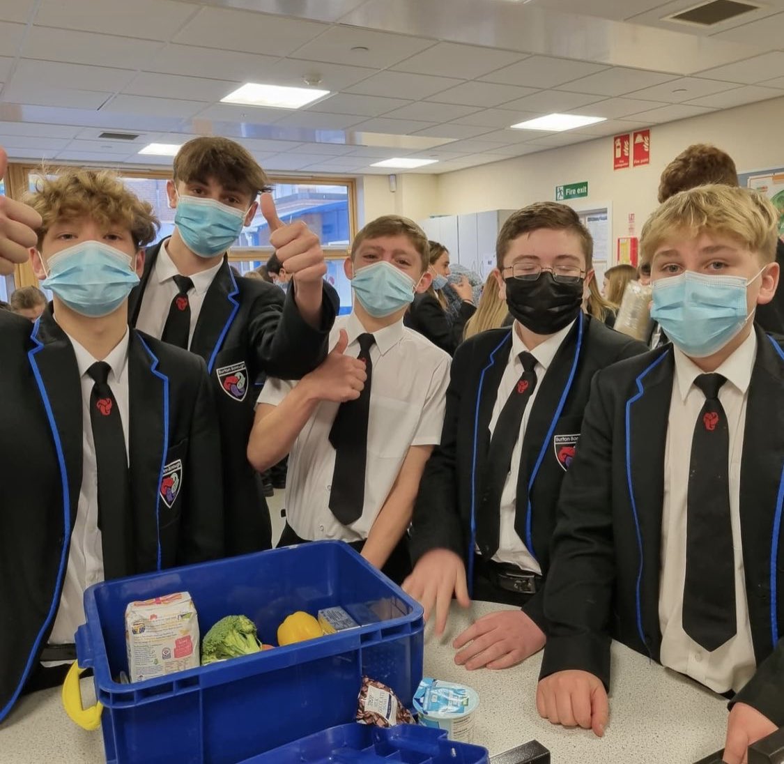 Our Year 10 boys enjoying a DT cooking session with the Royal Navy. Their very own Ready, Steady, Cook