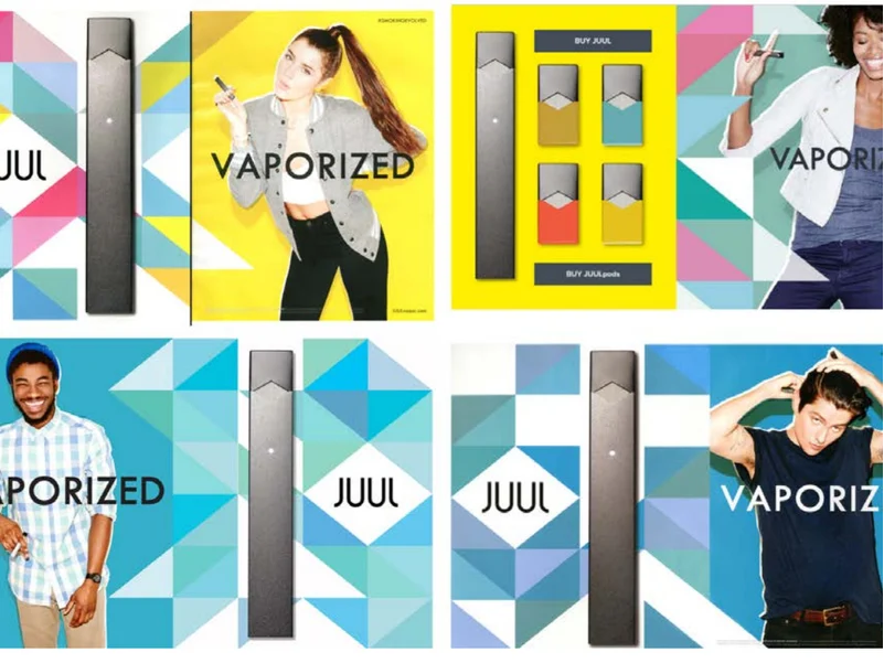 CellWal90190279's tweet photo. As you can see from this JUUL advertisement, they use young models to show that JUUL appeals to younger people and also used bright colors to attract teens and even younger kids. https://t.co/p2tKb6Wji5
