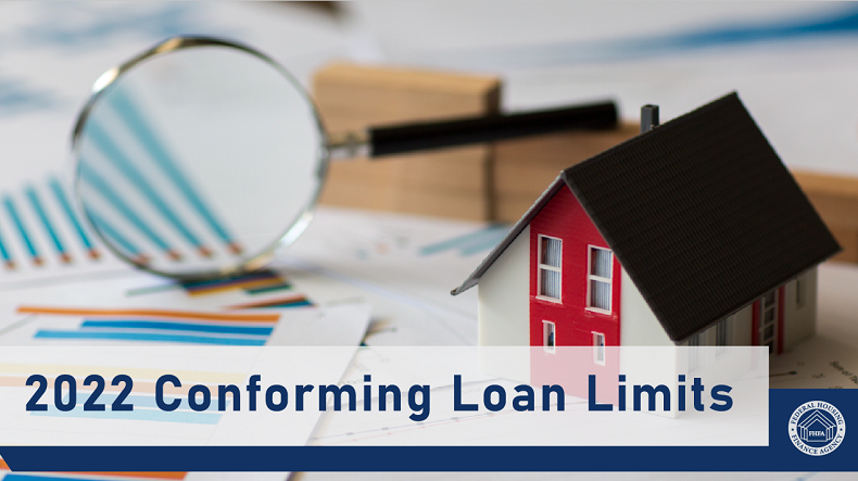 FHFA's tweet photo. FHFA has increased Conforming Loan Limits for 2022. Learn more: https://t.co/LvSxJSrkJv https://t.co/2ecrgv9pwT