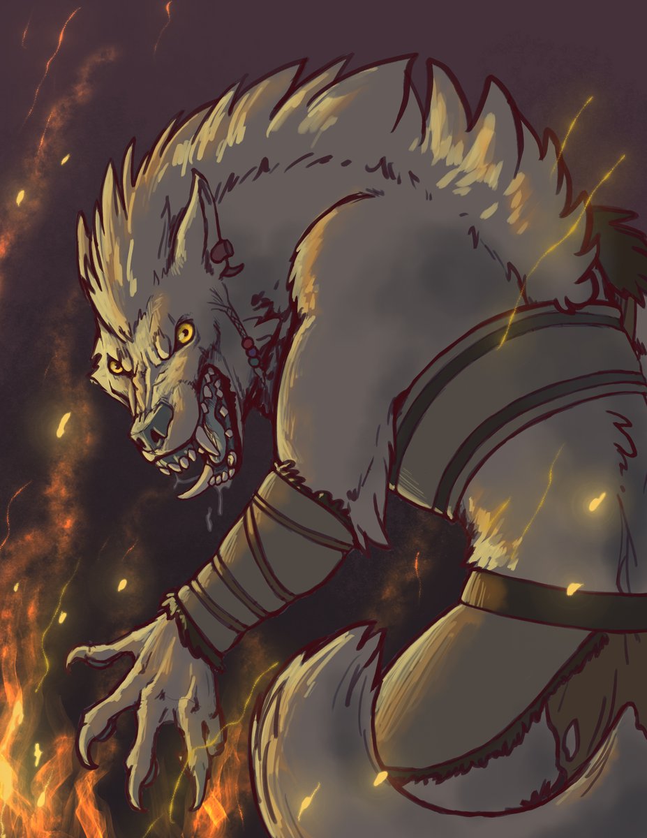 fluff_studios's tweet photo. finally had our session zero with my orc barbarian which means i can finally post that she's also a werewolf 👁️👄👁️ https://t.co/iD6MEMQNZe
