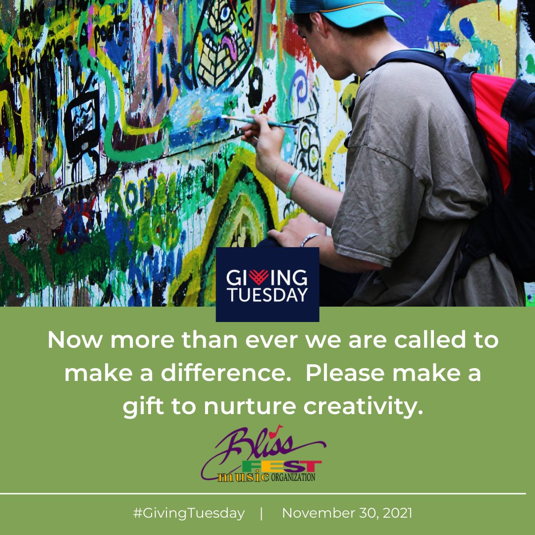 Please support Blissfest this Giving Tuesday. You may donate via PayPal or on our website, 
rb.gy/37a610
blissfest.org/donations/