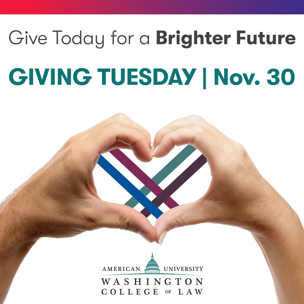 EJF_WCL's tweet photo. On this #GivingTuesday please consider making a gift in support of the @EJF_WCL in support of our law students doing unpaid work to close the justice gap at home and abroad. Give at https://t.co/zgWlOu4h8E by selecting "Funds I Chose" and entering (WCL) Equal Justice Foundation https://t.co/Fw7ZzpFypd
