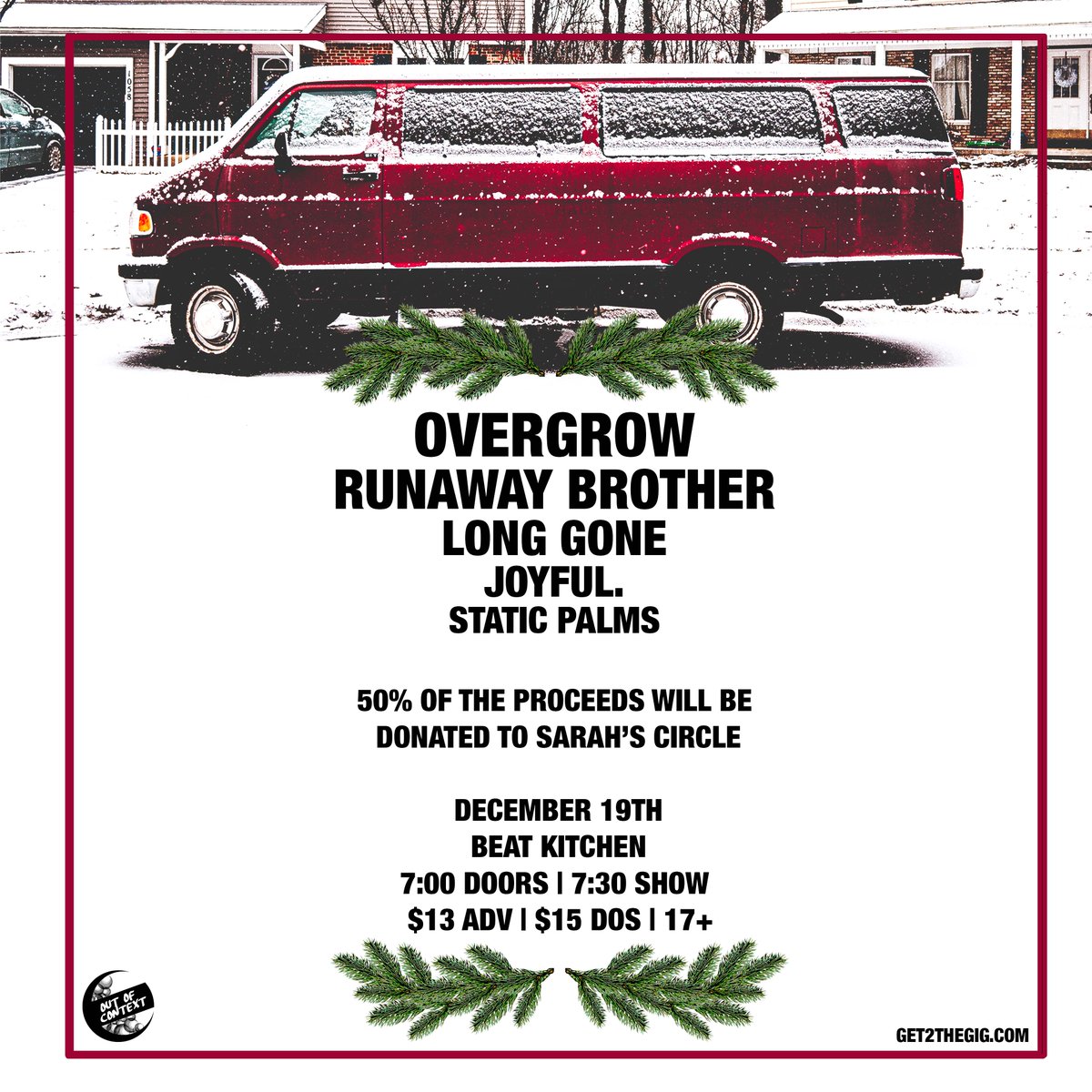 We have exactly 3 more shows this year and I can't freaking wait. 

Ponder + The Low Blow tickets are available @ the door only but the rest can be picked up here: get2thegig.com