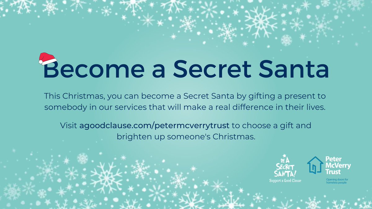 PMVTrust's tweet photo. Become a Secret Santa by gifting a present to somebody in our services that will make a real difference this Christmas. When you become a Secret Santa you will receive a personalised thank you card. 
Click the link to find out more. https://t.co/kKWHV2w8T1 | #sharegenerously https://t.co/aqs3HuxJy3