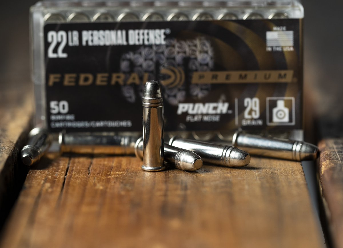 FederalPremium's tweet photo. Self-defense isn't one size fits all. Punch 22 LR fuses a first-of-its-kind nickel-plated lead-core bullet pushed at maximum velocities to achieve the deepest penetration through short-barrel handguns.
#YourPartnerInProtection #PunchRimfire #FederalAmmo https://t.co/HpcGXVPEOD
