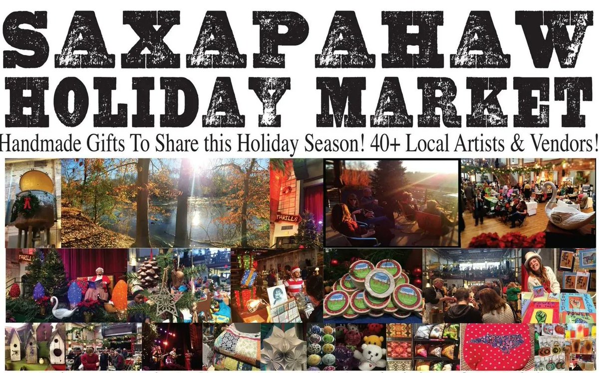 THIS WEEKEND!!!! The <a href="/Saxapahaw/">Saxapahaw</a> Holiday Market is FINALLY back! Vendors will be set up around the village on Saturday (12/4) from 9am-6pm and Sunday (12/5) from 9am-5pm. Masks required for everyone! Come out and support local crafters &amp; artisans!