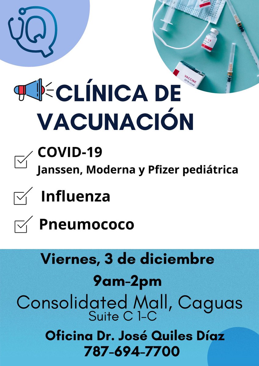 IvanJavier's tweet photo. Vacunación en Caguas - 3 de Diciembre https://t.co/rh54a2TZ30
