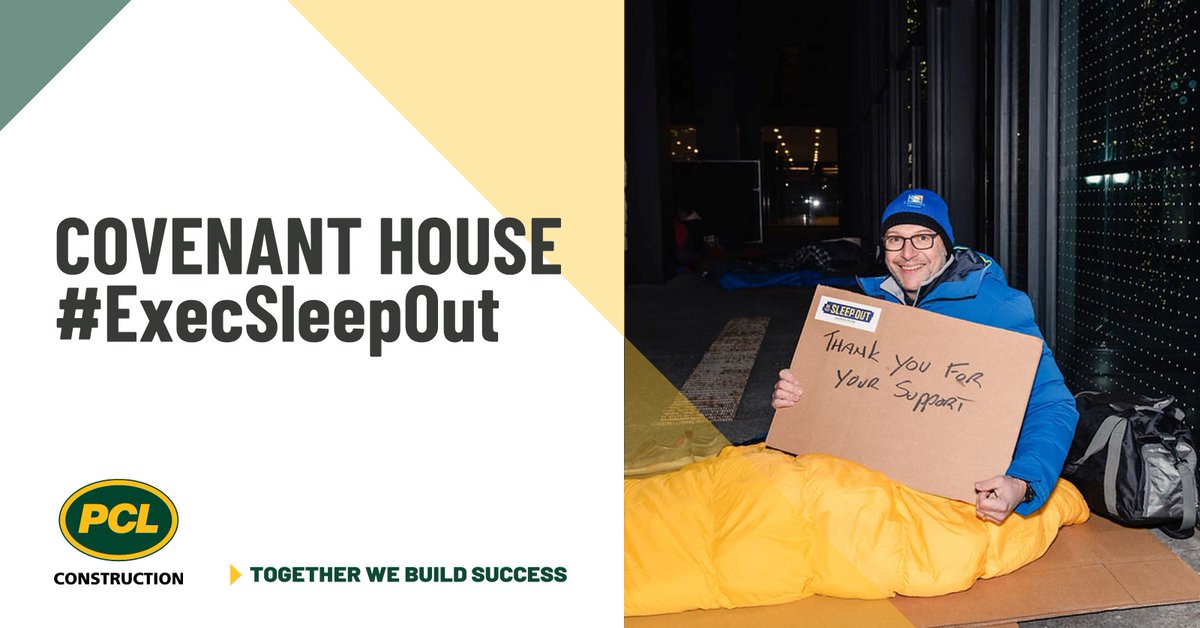 PCLConstruction's tweet photo. For the eighth year in a row, #PCLToronto’s SVP and district manager, Bruce Sonnenberg, participated in the @CovenantHouseTO #ExecSleepOut and raised over $65,000 for homeless, trafficked or at-risk youth.
https://t.co/Mjg3un2UEg
https://t.co/xKLqaFTyfn
@DCN_Canada @OnSiteMag https://t.co/UQsAzHD2n2