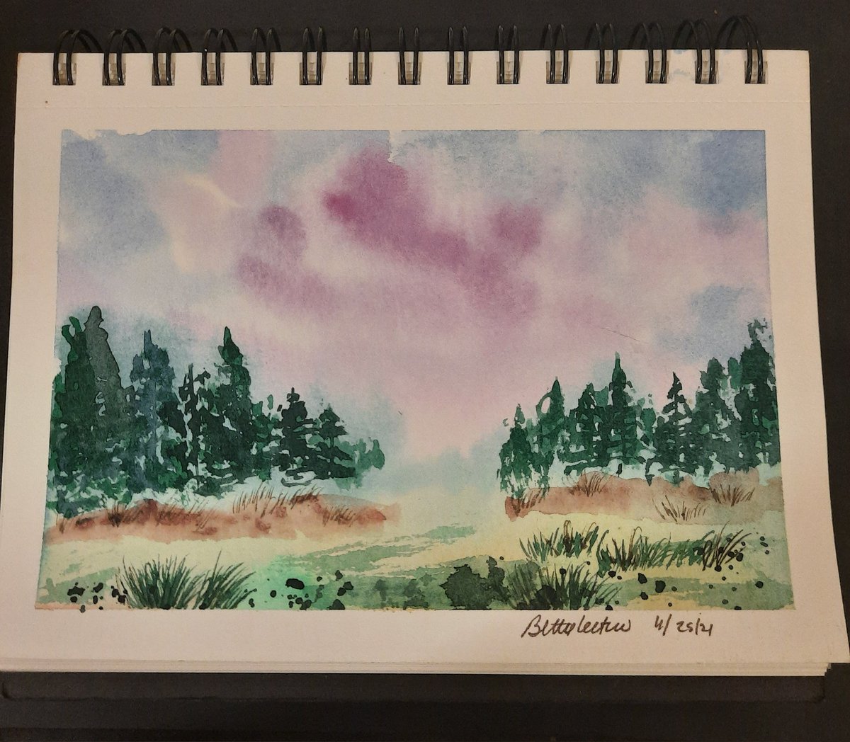 One of the last originals I did before a weekend full of tutorials but I really love this one #watercolor #landscape
