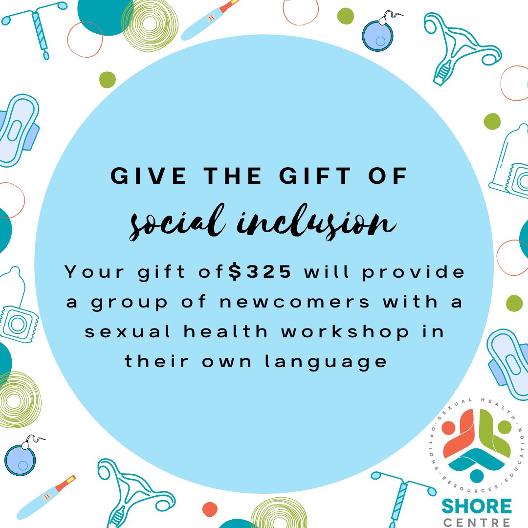 SHORECentreWR's tweet photo. With a gift of $325, this #GivingTuesday you’ll support our Newcomer Health Program and provide an inclusive sexual &amp; reproductive health workshop that offers advice on how to access community resources and non-judgmental support in participants’ language. https://t.co/ePMmJ3dGoH https://t.co/hlpWbGCwJA