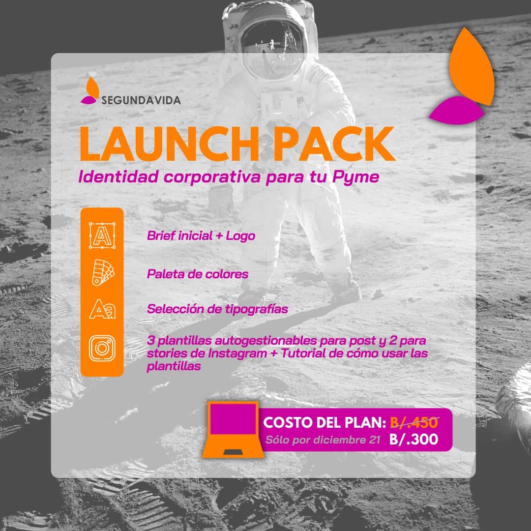 segundavidasa's tweet photo. Sólo para el mes de diciembre Launch Pack al precio especial de 300 dólares! Contáctanos al WhatsApp (+507) 6598-1050. #panama #identidadcorporativa #pyme #marca #logo https://t.co/alJiRupapN