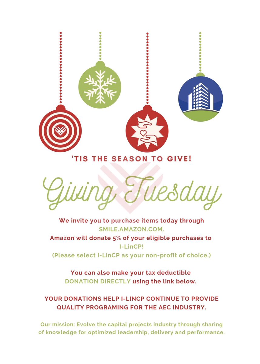 #GivingTuesday #nonprofit #aecindustry #ThankfulTuesday 

Smile.amazon.com

Or Donate Direct: i-lincp.wildapricot.org/donate