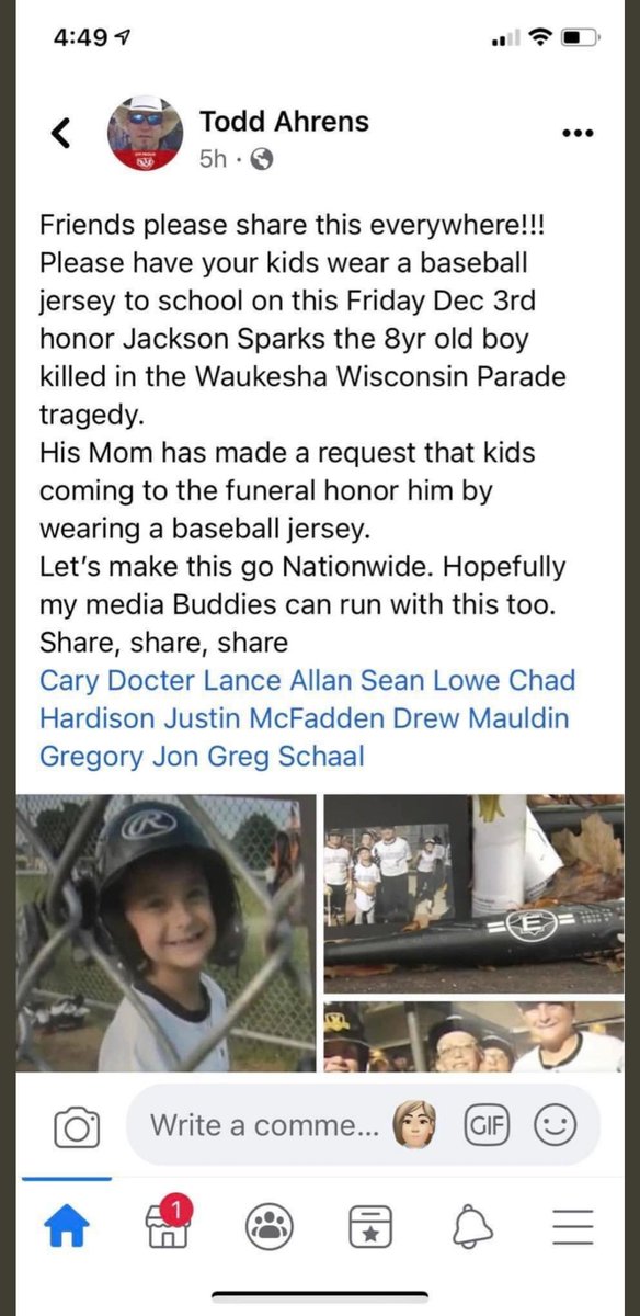 LandOLakesWI's tweet photo. Lakes Family: Friday, if you have kids, or you can get away with it at work, let's all wear our baseball jerseys to honor Jackson Sparks. 

Pass it on! 

#jerseys4jackson https://t.co/s9sDZptFPt