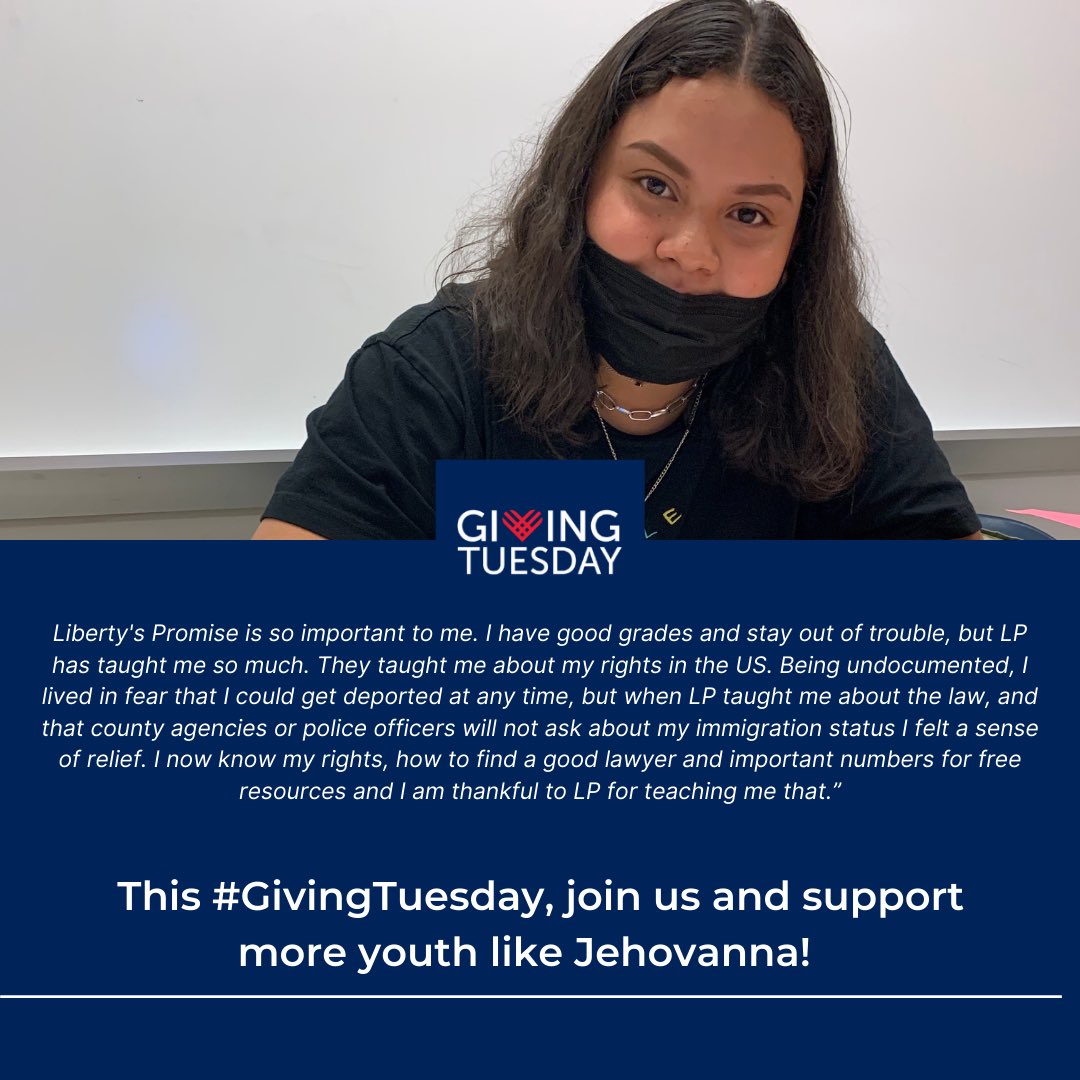 Your gift this #givingtuesday could change the life of a young person like Jehovanna, please consider making a donation today! Remember all gifts before midnight will be tripled! Libertyspromise.org/giving-tuesday