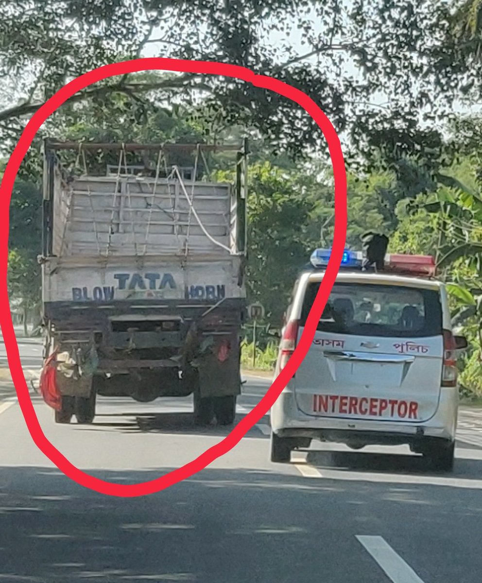 SauravSarmah5's tweet photo. @himantabiswa @cmpatowary 
Sir.... we will wear 2 helmets as well as seatbelt and obey traffic rules.....

But what steps are your govt. is taking for these dumpers and trucks... no number plate, no signal light or brake light.. How are they running freely on state roads. https://t.co/qUEh3nRnE1