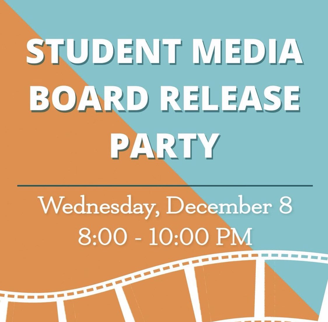 Please join us at the Student Media Board’s Release Party next Wednesday, December 8. ATV will have a table, and Panera will be catering. The event will run from 8:00 - 10:00 PM in the McDowell Hall formal lounge. See you there!