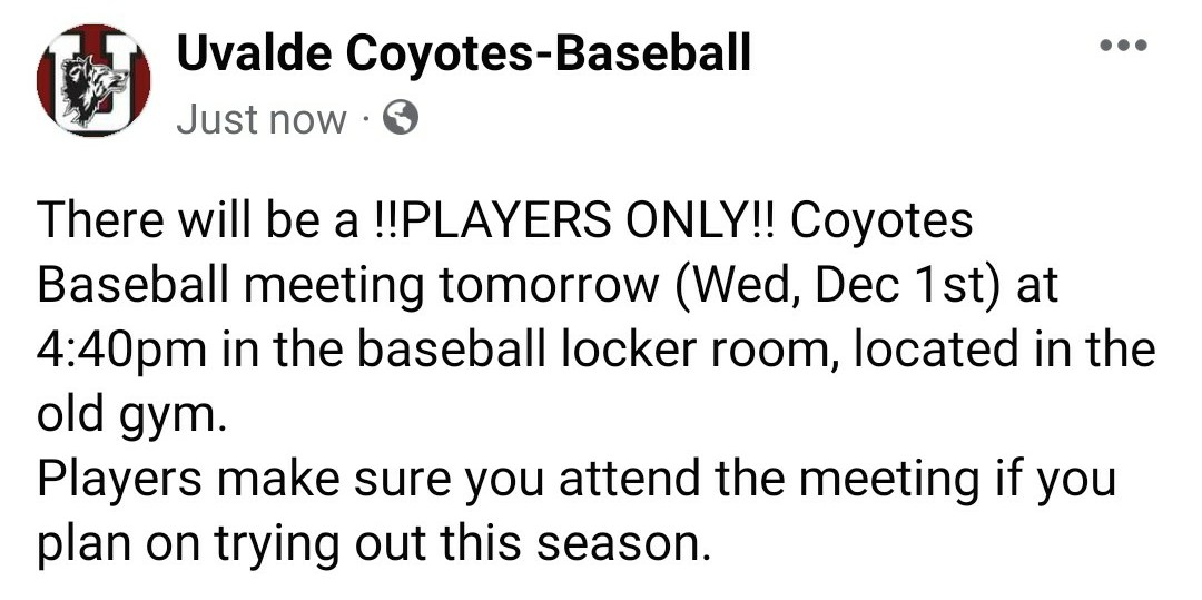 Uvalde Coyotes-Baseball tweet media