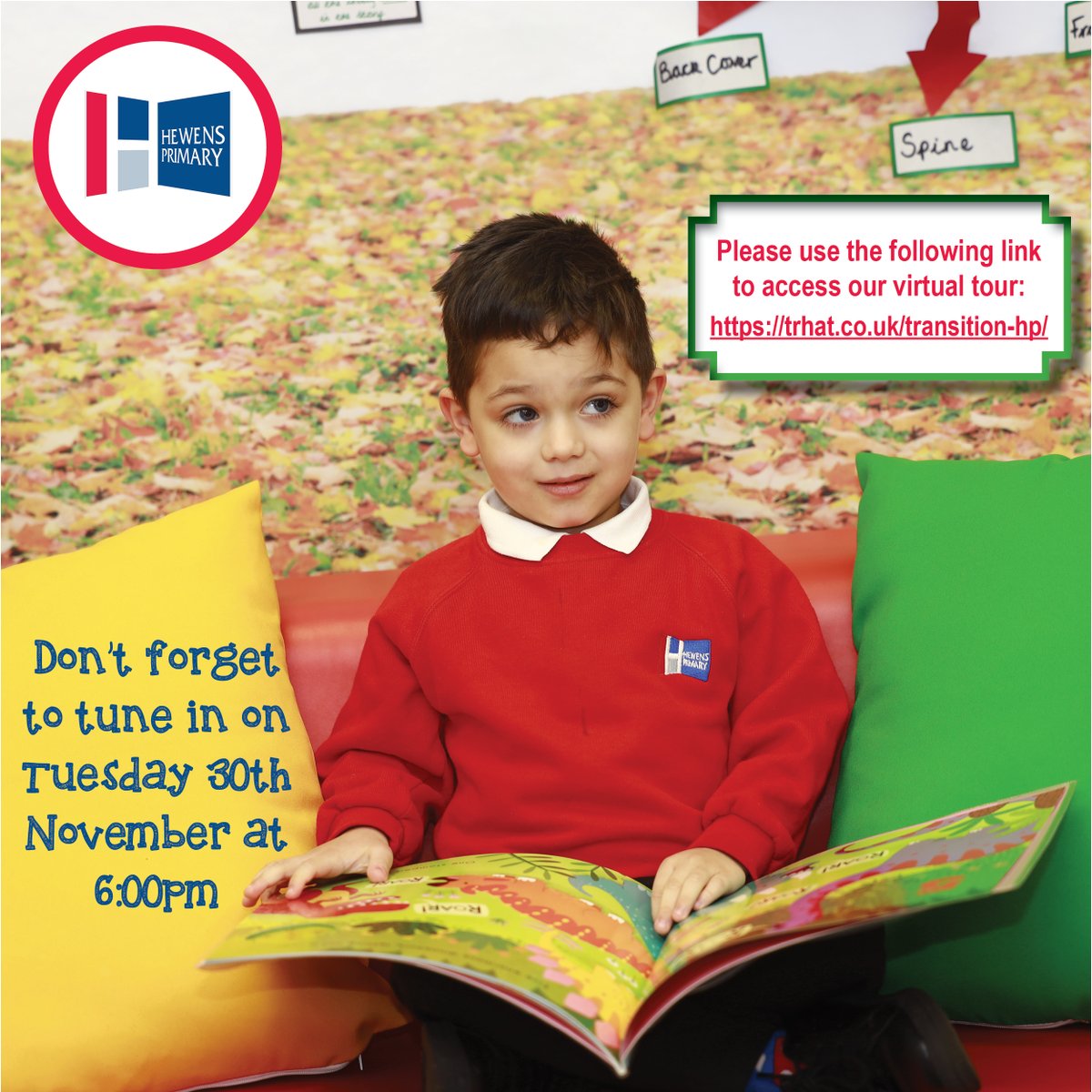 hewensprimary's tweet photo. Tune in at 6:00pm tonight to watch our first Virtual Tour of Hewens Primary. https://t.co/Rut17S0jfS