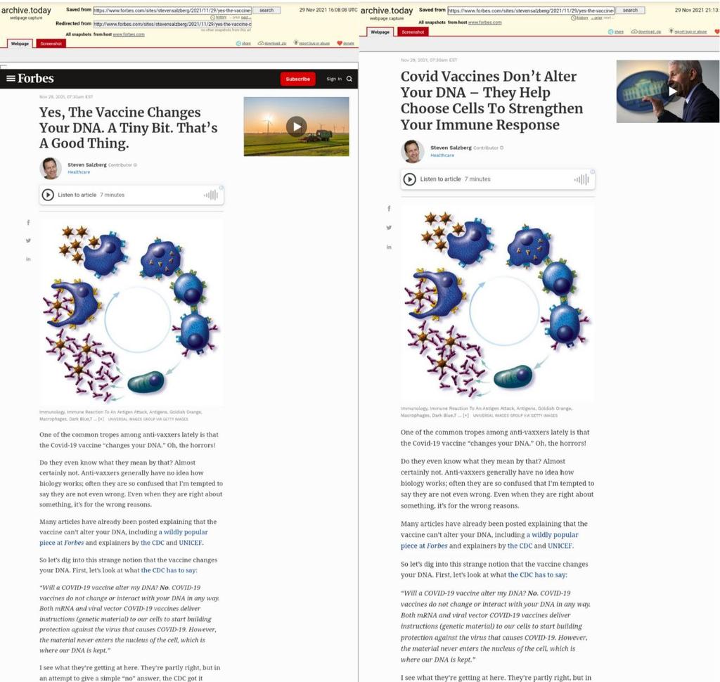 julija9j's tweet photo. Check this. Forbes changed the headline of DNA changes.
 I posted yesterday the first one. https://t.co/5stxcUSChZ