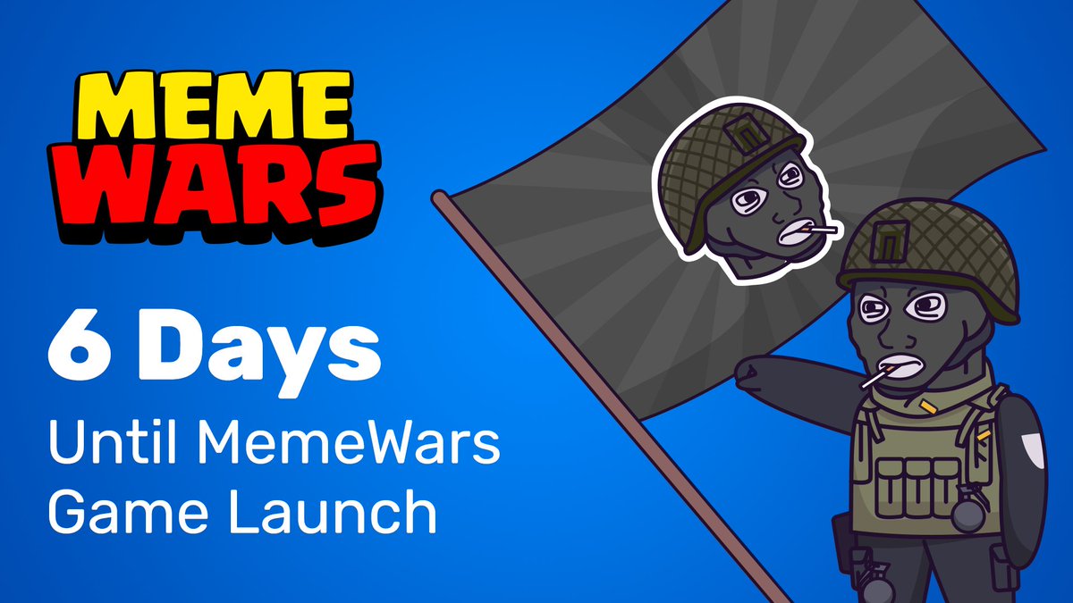 MemeWarsCrypto's tweet photo. Only 6 Days left till MemeWars goes live globally! $MWAR #Memes #100xgem https://t.co/Rg3aJTDgHe