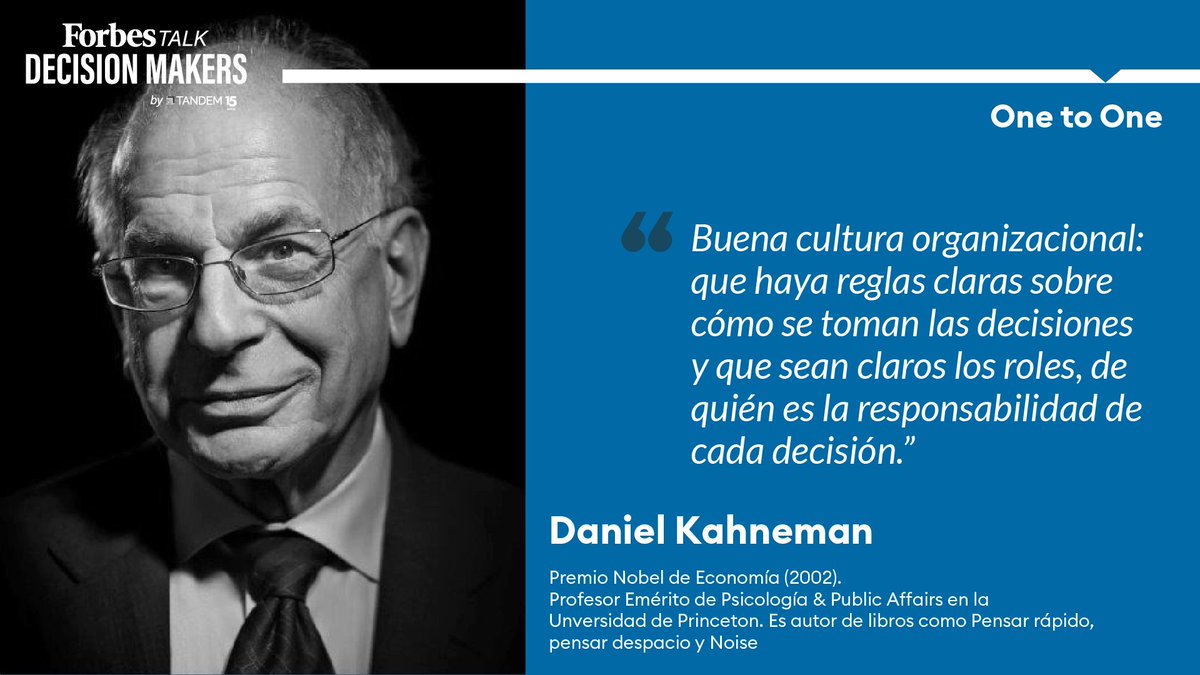 Imperdible entrevista con Daniel Kahneman, Premio Nobel de Economía en el "One to One" de Forbes Talk Decision Makers.

#Tandem15años #ForbesDecisionMakers #ForbesTalkbyTandem