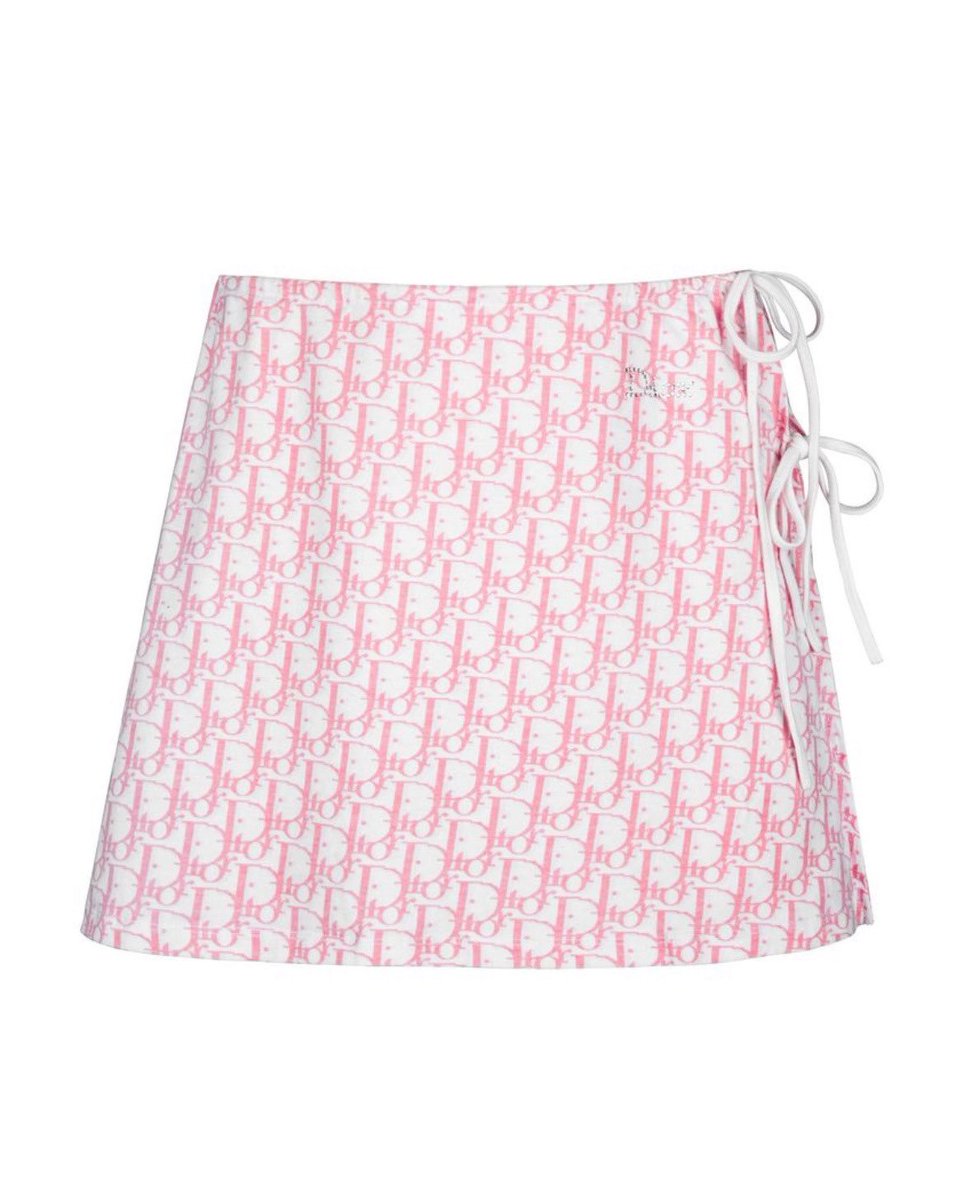 dior pink monogram cotton skirt, 2004