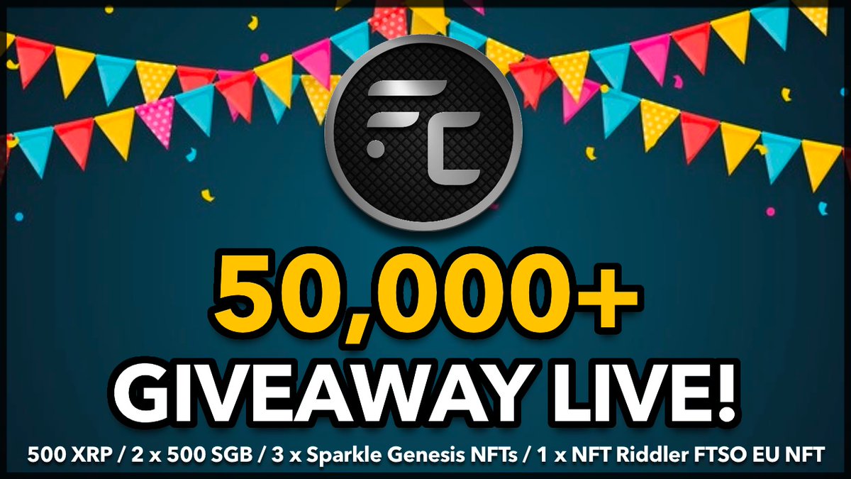 CommunityFlare's tweet photo. 🎉50,000+ Subscriber Giveaway Tomorrow!🙏

🔥500 $XRP - YT Member Airdrop
🔥500 $SGB - YT Member
🔥500 $SGB - Retweeter
🔥3 x Sparkles Canary NFTs - Retweeter
🔥1 x CostOne tx @FTSO_EU / @NftRiddler NFT

Retweet and Subscribe for a chance of winning!
👉https://t.co/VzNZlcStwe https://t.co/MSaywEamkg