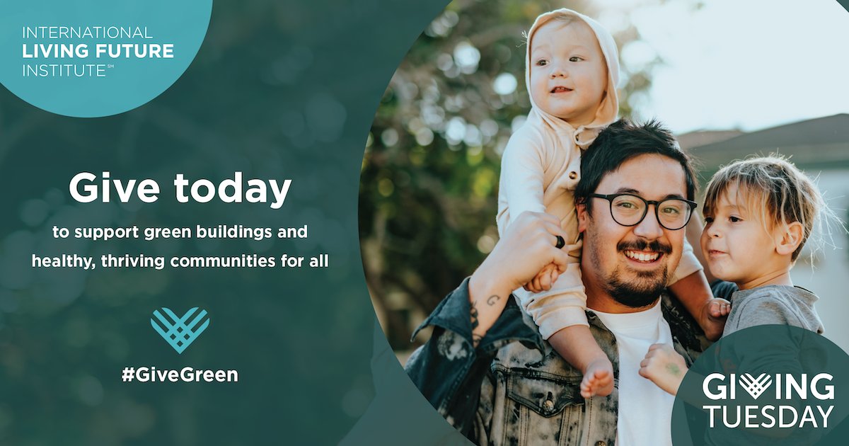 How we design &amp; interact with buildings is central to creating a healthy &amp; just society for all. Your support is essential for a #LivingFuture that is regenerative and healthy for all. #𝗚𝗶𝘃𝗲𝗚𝗿𝗲𝗲𝗻 𝘁𝗼𝗱𝗮𝘆! 

#GivingTuesday #GreenBuildings bit.ly/3E0rv4c