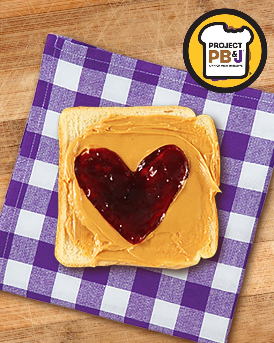 whichwich's tweet photo. We believe a simple peanut butter and jelly sandwich can change the world. On this #GivingTuesday and every day, give comfort when you buy designated @ProjectPBJ items at any participating Which Wich® and we'll give one to somebody in need. #ProjectPBJ #WhichWich https://t.co/036xsQmrtW