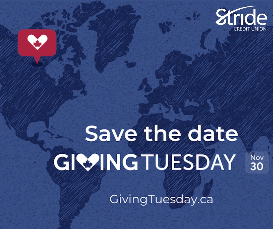 Today is Giving Tuesday! GivingTuesday is a global generosity movement, taking place each year after Black Friday. The “Opening day of the giving season,” it’s a time when charities, companies and individuals join together and rally for favourite causes. 
#StrideCU #herewegrow