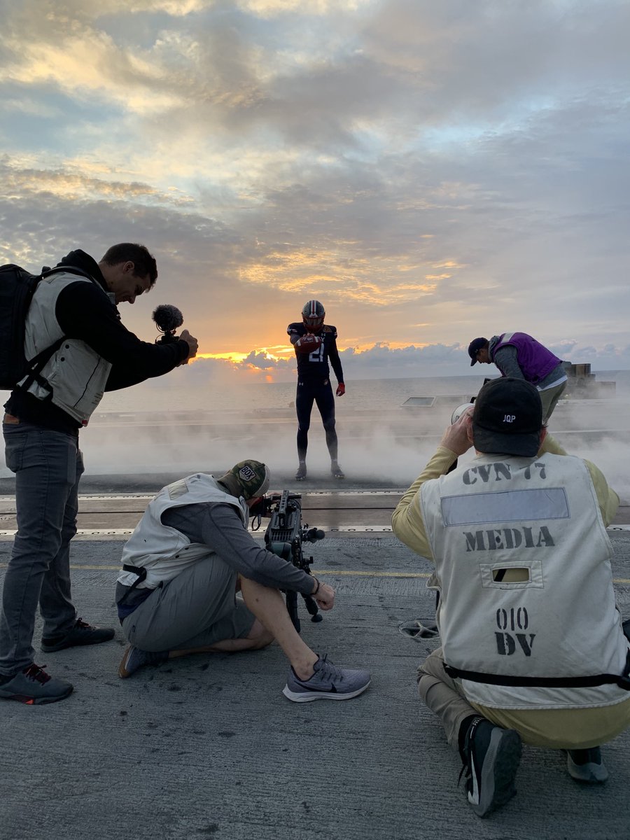 MollyMcManus_'s tweet photo. WE DID THAT‼️ 
Content produced in a way never previously done by an NCAA college, or academy. 3 days on an aircraft carrier while underway, then 3 days at Naval Air Station Oceana. 
The greatest experience, and biggest project of my career – with the best team in #smsports https://t.co/ZHkZn3f4aT